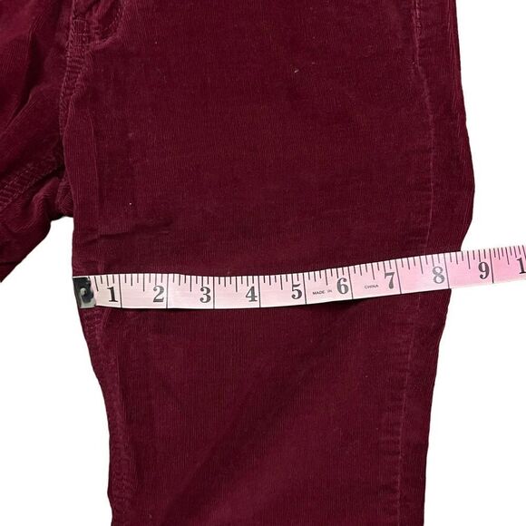 Burgundy Corduroy Spandex Blend Trousers - Picture 8 of 10